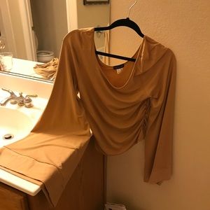 Bell sleeve crop top with matching tube top